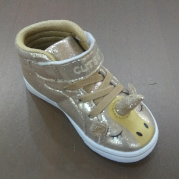 Girls Toddlers Champagne Hi-Top Sneakers - Picture 2 of 7